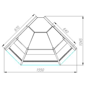 Витрина холодильная Carboma GC95 VM-5 (ВХСу-1 Carboma GC95 внешний 90) (0011-9003 боковины серые, декор белый) - Изображение 2