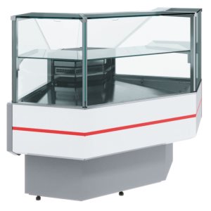 Витрина холодильная Carboma GC95 VM-5 (ВХСу-1 Carboma GC95 внешний 90) (0011-9003 боковины серые, декор белый)