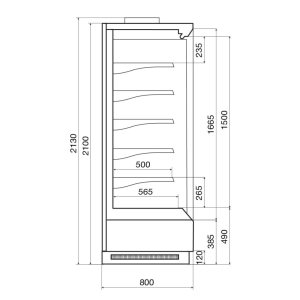 Горка холодильная Dazzl Vega 080 H210 Plug-in 250 фруктовая - Изображение 3
