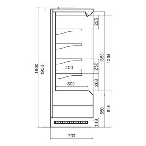 Горка холодильная Dazzl Vega SG 070 H195 Plug-in 125 - Изображение 3
