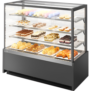 Витрина кондитерская Chilz VETE KUB LUX 90 серый матовый, шлифованная нержавейка