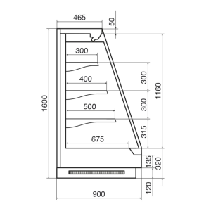 Горка холодильная Dazzl Vega 090 H160 190 - Изображение 3