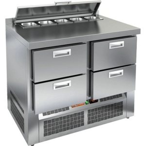 Стол холодильный для салатов HiCold SLE2-22GN (1/6) с крышкой