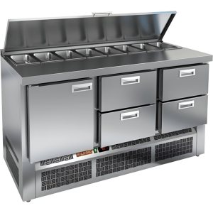 Стол холодильный для салатов HiCold SLE1-122GN (1/3) с крышкой