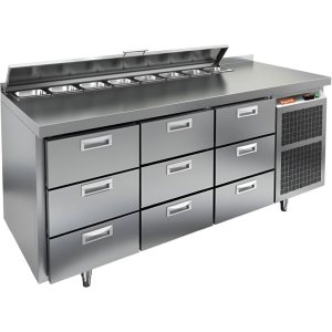 Стол холодильный для салатов HiCold SL1-333GN (1/3) с крышкой