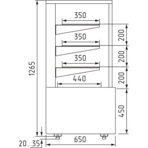 Витрина кондитерская Carboma KC70 N 0,6-1 Light (9006-9005) (0,6 Carboma Сube ТЕХНО) нейтральная - Изображение 2